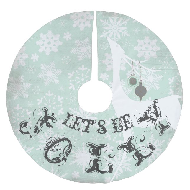 Jupon De Sapin En Polyester Brossé Deer Let's Be Jolly Holiday Tree Jupe (Devant)