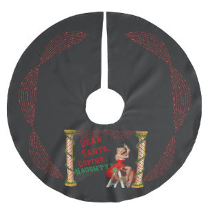 Jupon De Sapin En Polyester Brossé Définir Naughty Vintage Pin-Up Girl Christmas Bru