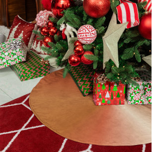 Jupon De Sapin En Polyester Brossé Dégradé de style métallique couleur cuivre