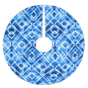 Jupon De Sapin En Polyester Brossé Denim Tie Dye Texture : Élégance Moderne.