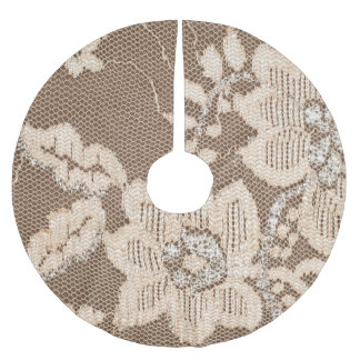 Jupon De Sapin En Polyester Brossé Dentelle Delicacy : White Fabric Artistry