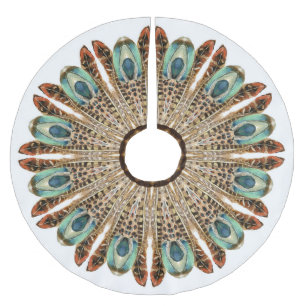Jupon De Sapin En Polyester Brossé Dentelles Mandala Aquarelle : Dentelles naturelles