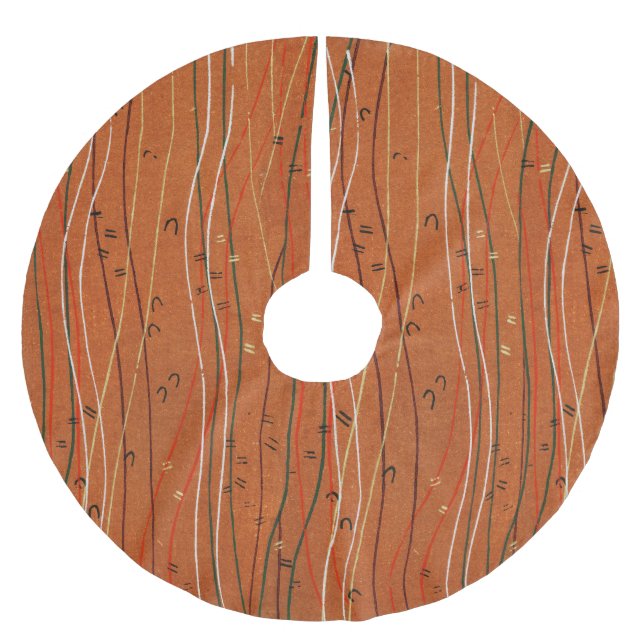 Jupon De Sapin En Polyester Brossé Des rayures rouges ondulées : Art Abstrait japonai (Devant)