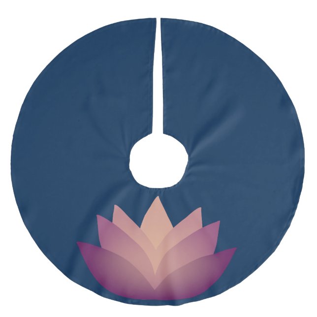 Jupon De Sapin En Polyester Brossé Design de fleurs Mauve Lotus (Devant)