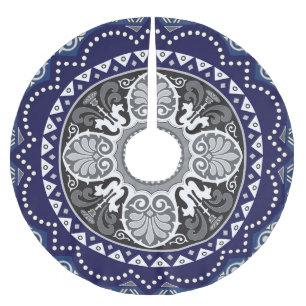 Jupon De Sapin En Polyester Brossé Design floral détaillé de l'Écharpe Paisley