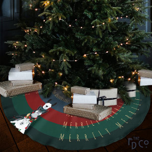 Jupon De Sapin En Polyester Brossé Dessin Amusant Llama Sheep Mots Personnalisables