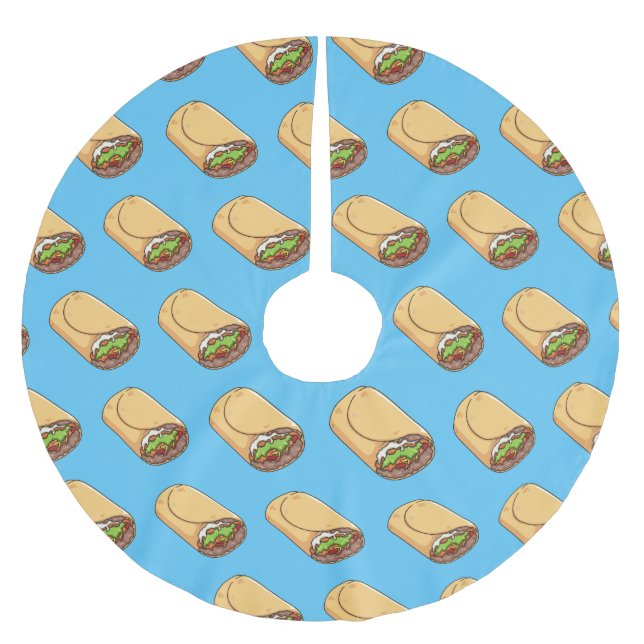 Jupon De Sapin En Polyester Brossé dessin animé de Burrito (Devant)