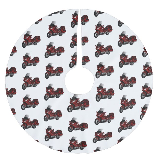 Jupon De Sapin En Polyester Brossé Dessin de moto de tourisme (Devant)