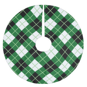 Jupon De Sapin En Polyester Brossé Dessous d'arbre de Noël en diamant diagonal argyle