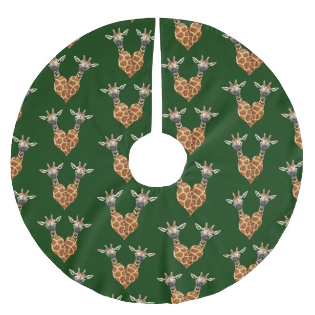 Jupon De Sapin En Polyester Brossé Deux belles girafes (Devant)
