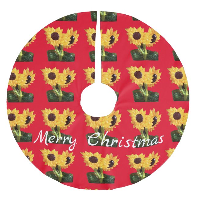 Jupon De Sapin En Polyester Brossé Deux Plantes de tournesol Potable Thunder_Cove (Devant)