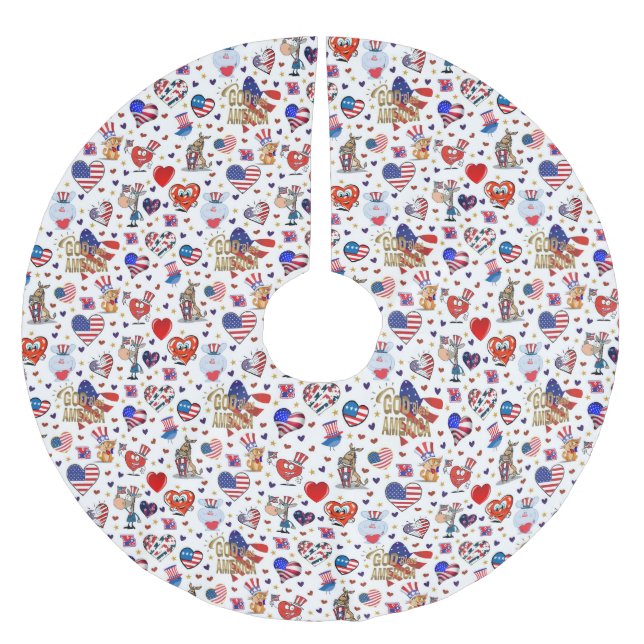 JUPON DE SAPIN EN POLYESTER BROSSÉ DIEU BÉNISSE L'AMÉRIQUE (Devant)