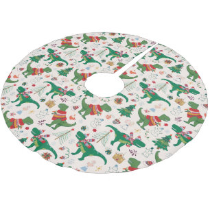 Jupon De Sapin En Polyester Brossé Dinosaures dans Sweaters Motif de Noël