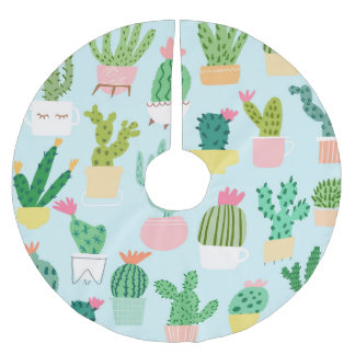 Jupon De Sapin En Polyester Brossé Diversité des cactus, vintage arrière - plan sans 