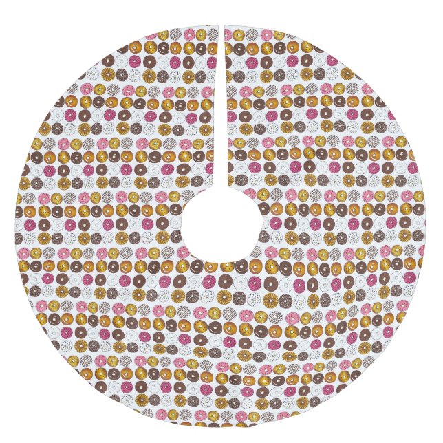 Jupon De Sapin En Polyester Brossé Donut Dozen Doughnut Pâtisseries Petit déjeuner Br (Devant)
