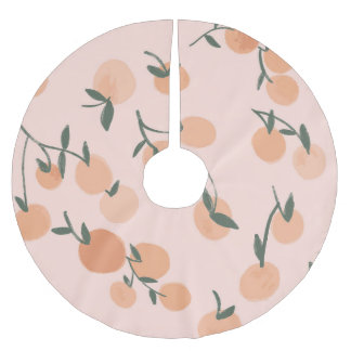 Jupon De Sapin En Polyester Brossé Doodart : Orange Cherry Vintage Motif