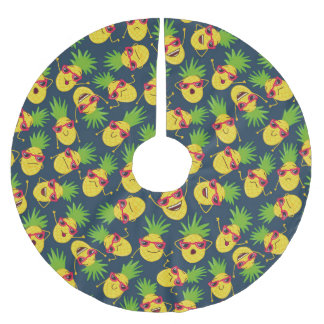 Jupon De Sapin En Polyester Brossé Doodle ananas, dessiné à la main, motif d'été.