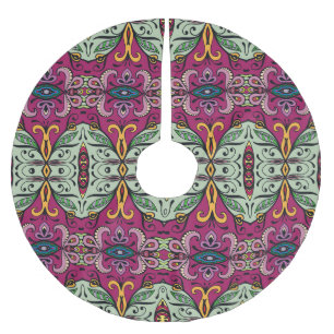 Jupon De Sapin En Polyester Brossé Doodle ethnique tribal géométrique floral