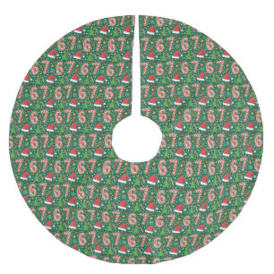 Jupon De Sapin En Polyester Brossé Doodle Festif 6-7 Meme Noël