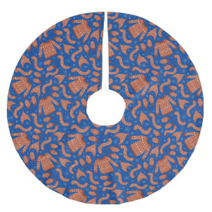 Jupon De Sapin En Polyester Brossé Douille de Noël moche Casquette Scarf Rouge Blanc