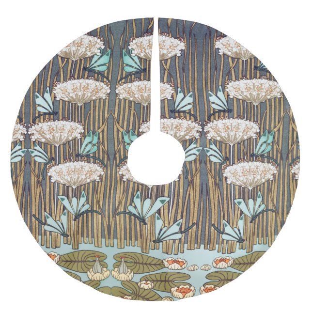 Jupon De Sapin En Polyester Brossé Dragonflies nénuphars marais Art nouveau (Devant)