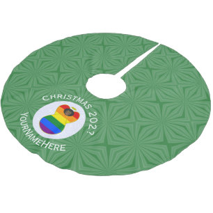 Jupon De Sapin En Polyester Brossé Drapeau d'ange noir de fierté gay personnalisé pou