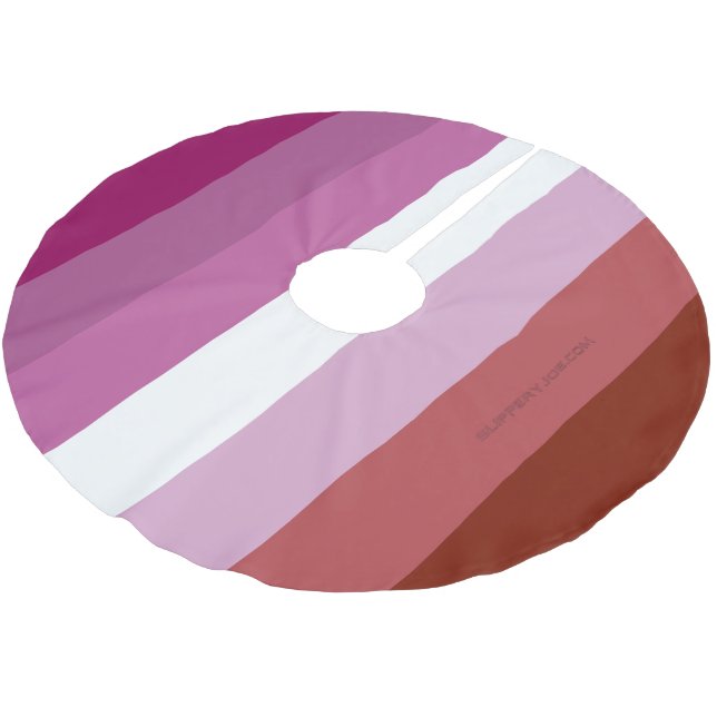 Jupon De Sapin En Polyester Brossé Drapeau de fierté lesbienne de SlipperyJoe féminin (Angle)
