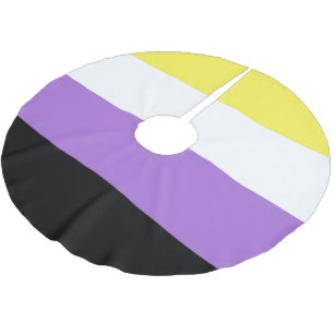 Jupon De Sapin En Polyester Brossé Drapeau de fierté non binaire