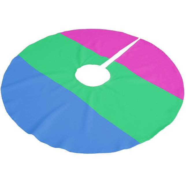 Jupon De Sapin En Polyester Brossé Drapeau de fierté polysexuelle (Angle)