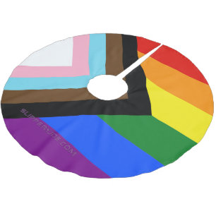 Jupon De Sapin En Polyester Brossé Drapeau de fierté Progress Pride de SlipperyJoe si