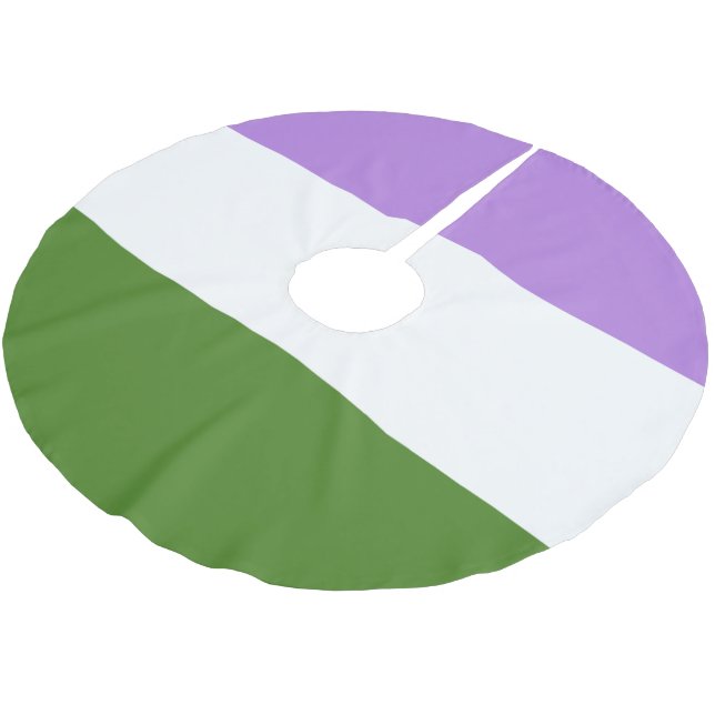 Jupon De Sapin En Polyester Brossé Drapeau de la fierté queer (Angle)