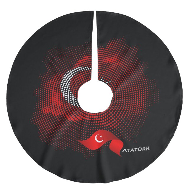 Jupon De Sapin En Polyester Brossé Drapeau de la Turquie (Devant)