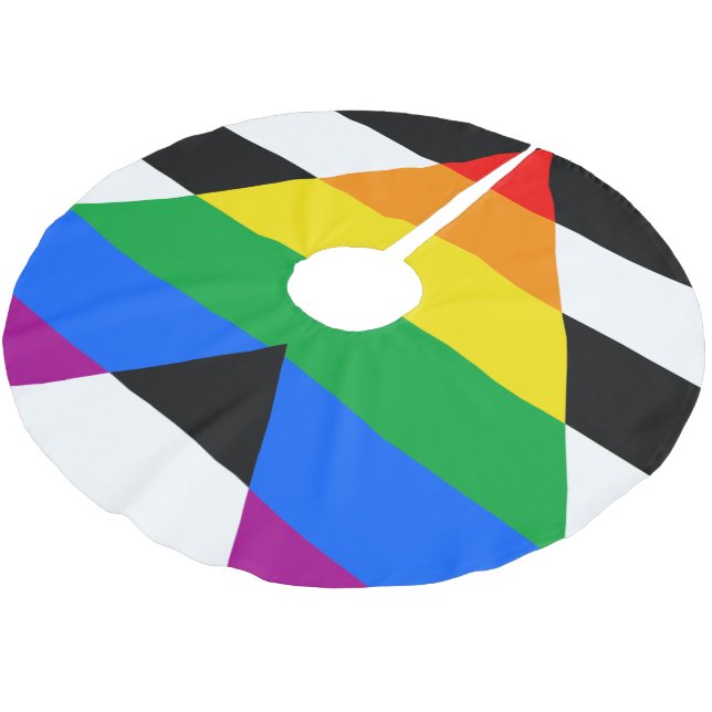 Jupon De Sapin En Polyester Brossé Drapeau de l'allié LGBTQ+ (Angle)
