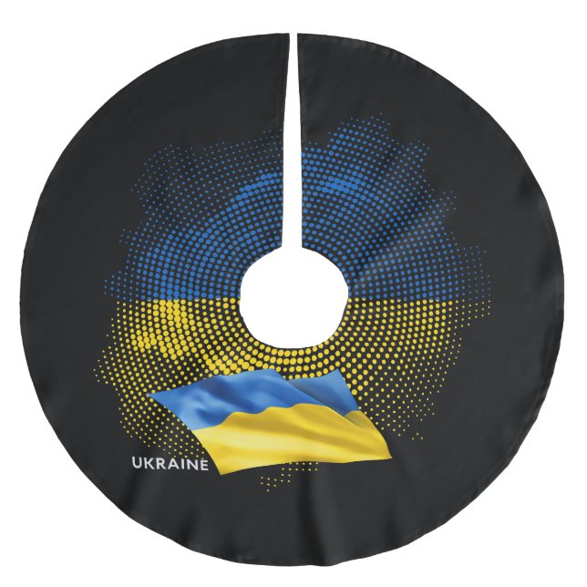 Jupon De Sapin En Polyester Brossé Drapeau de l'Ukraine (Devant)