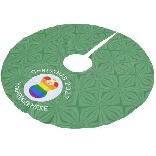 Jupon De Sapin En Polyester Brossé Drapeau de Noël ange blond Gay Pride personnalisé