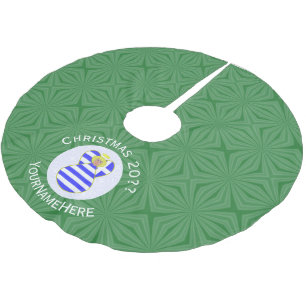 Jupon De Sapin En Polyester Brossé Drapeau de Noël ange blond personnalisé grec 