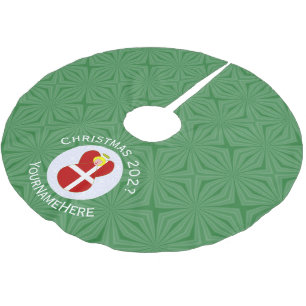 Jupon De Sapin En Polyester Brossé Drapeau de Noël ange danois Personnalisé 