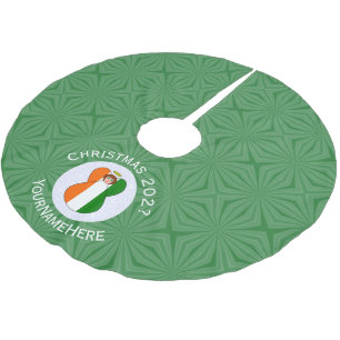 Jupon De Sapin En Polyester Brossé Drapeau de Noël Ange Irlandais Personnalisé 