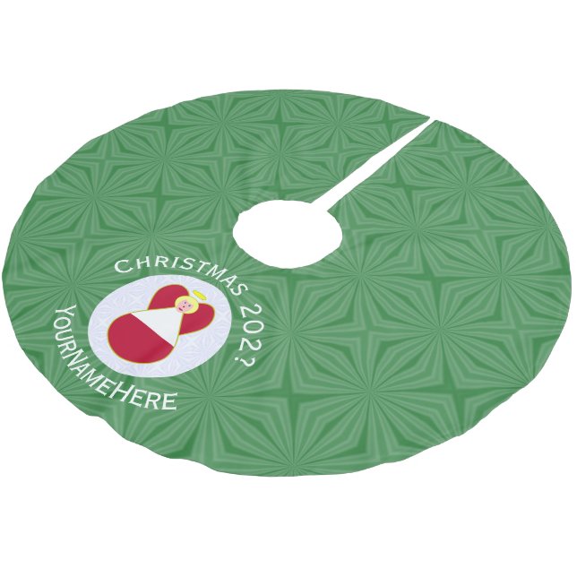 Jupon De Sapin En Polyester Brossé Drapeau de Noël Angel autrichien personnalisé (Angle)