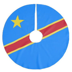Jupon De Sapin En Polyester Brossé Drapeau du Congo