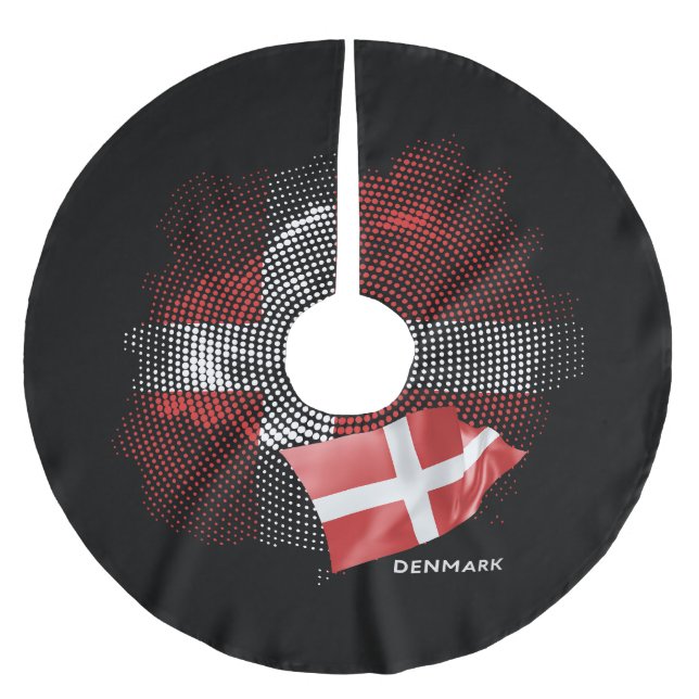Jupon De Sapin En Polyester Brossé Drapeau du Danemark (Devant)