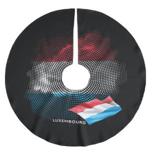 Jupon De Sapin En Polyester Brossé Drapeau du Luxembourg
