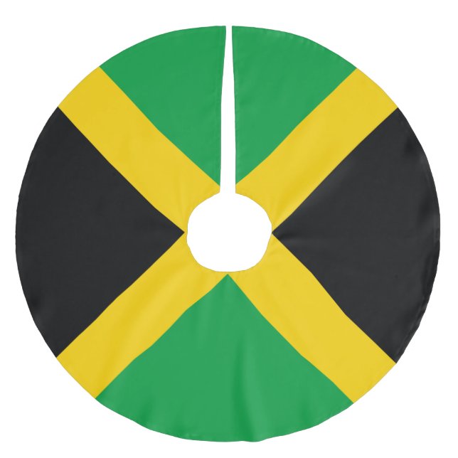 Jupon De Sapin En Polyester Brossé Drapeau Jamaïque (Devant)
