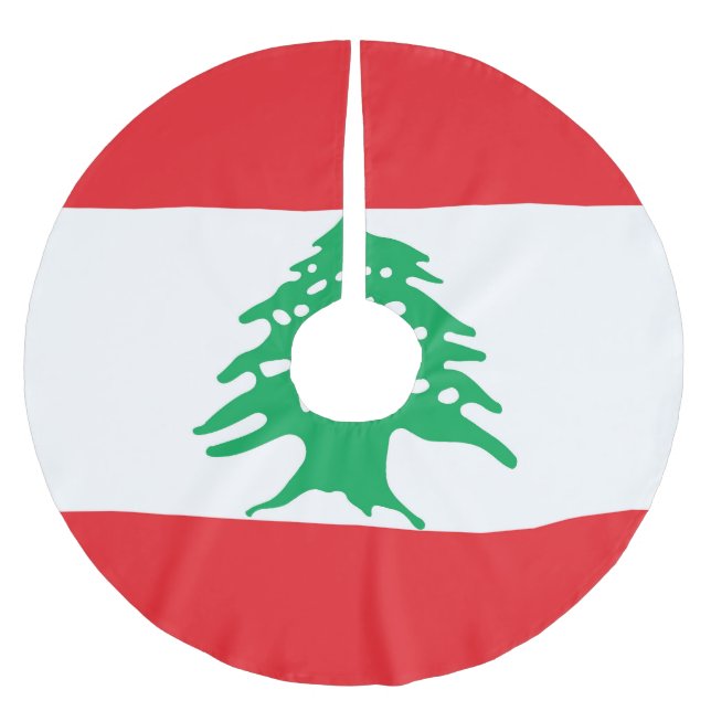 Jupon De Sapin En Polyester Brossé Drapeau libanais (Devant)