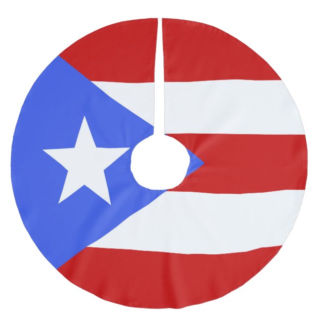 Jupon De Sapin En Polyester Brossé Drapeau Porto Rico (Devant)