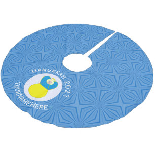 Jupon De Sapin En Polyester Brossé Drapeau ukrainien Hanoukka Angel Personnalisé Bleu