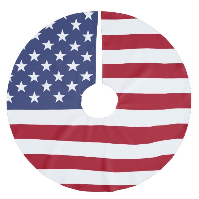 Jupon De Sapin En Polyester Brossé Drapeau USA (Devant)