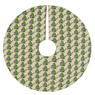 Jupon De Sapin En Polyester Brossé Drôle alligator vert cuisine dessin animé