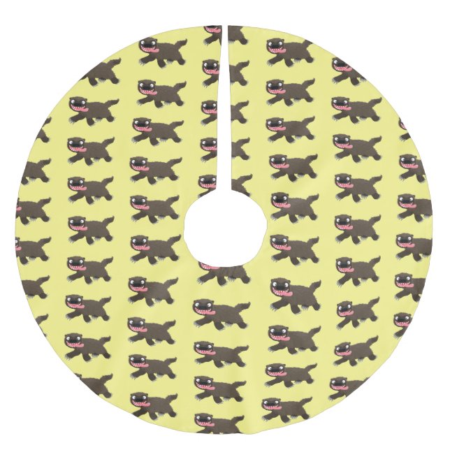 Jupon De Sapin En Polyester Brossé Drôle animal avide de carcajou (Devant)