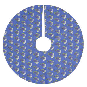 Jupon De Sapin En Polyester Brossé Drôle caricature de poisson de pêcheur